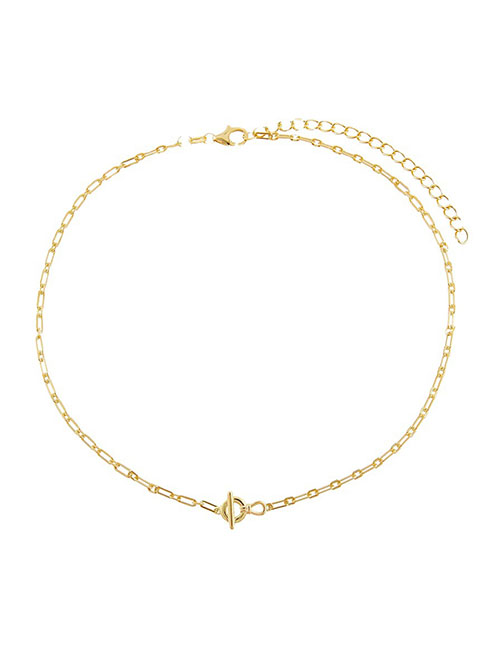 Fashion Golden Color Metal Ot Buckle Chain Necklace