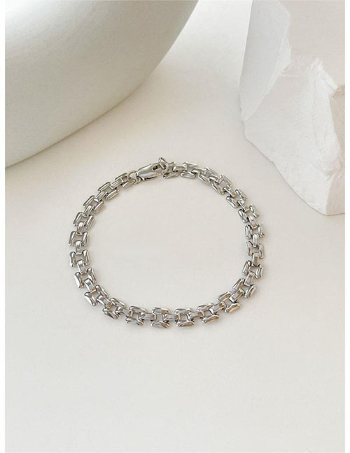 Fashion Silver Long Bracelet Metal Geometric Strap Bracelet