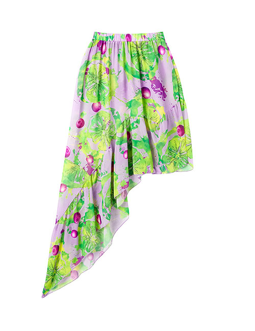 Fashion Irregular Skirt Polyester Printed Beach Dress