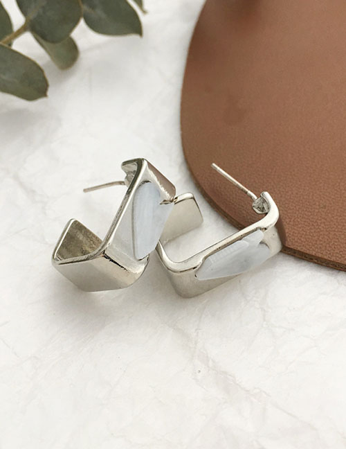 Fashion Silver Alloy Geometric Square Earrings