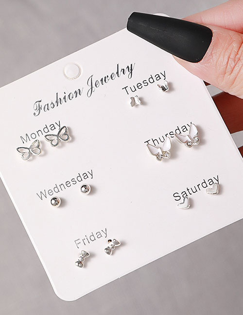 Fashion 4# Alloy Geometric Butterfly Heart Earring Set