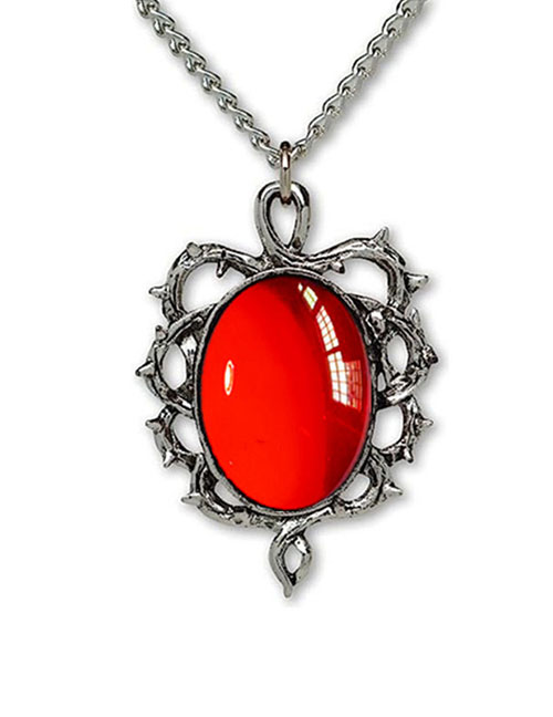 Fashion Red Metal Oval Necklace
