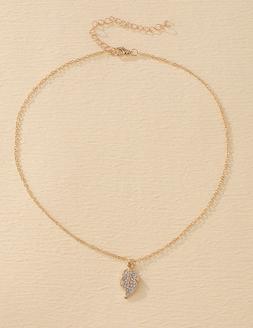Fashion 4# Copper And Diamond Leaf Necklace