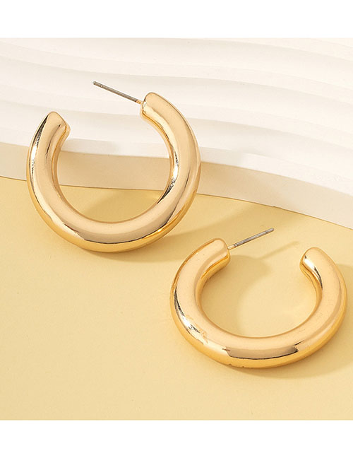 Fashion Gold Alloy Geometric C-shaped Earrings