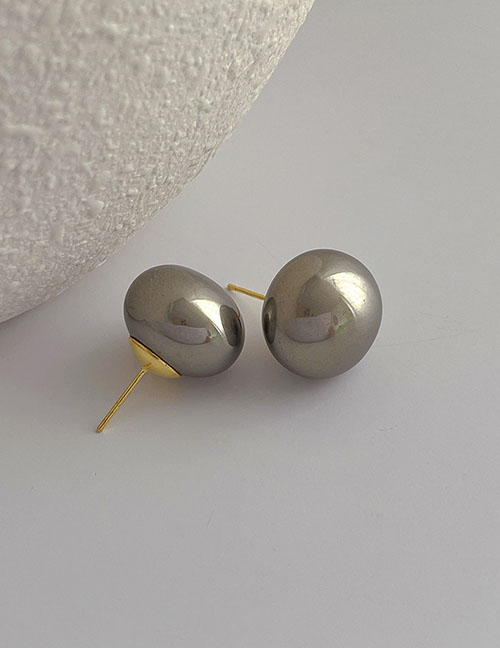 Fashion Gray Pearl Round Pearl Stud Earrings
