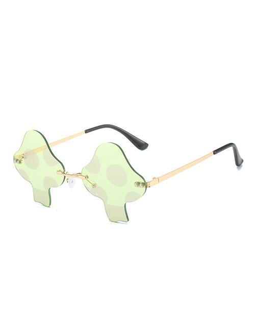 Fashion Green Sheet Pc Mushroom Rimless Sunglasses