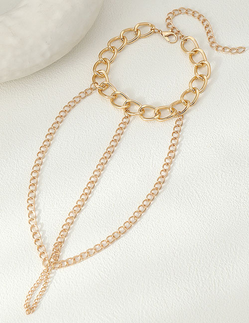 Fashion Gold Metal Geometric Chain Anklet