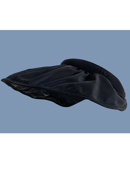 Fashion Black Acrylic Pleated Large Brim Empty Sun Hat