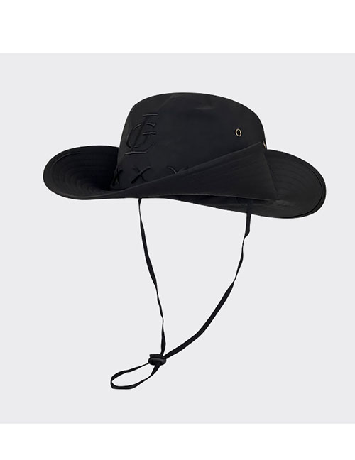 Fashion Black Acrylic Drawstring Large Brim Sun Protection Mountaineering Hat