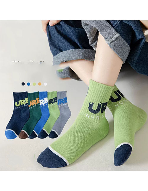 Fashion Sports Socks-urb [five Pairs Of Hardcover] Cotton Printed Children's Socks