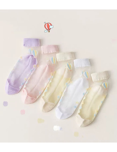 Fashion Crown Ice Stockings - 5 Pairs Cotton Print Crystal Socks