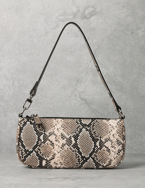 Fashion Snakeskin Pu Crocodile Pattern Large Capacity Handbag