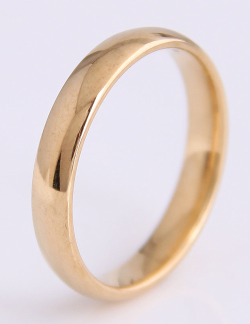 Fashion Gold Stainless Steel Smooth Ring