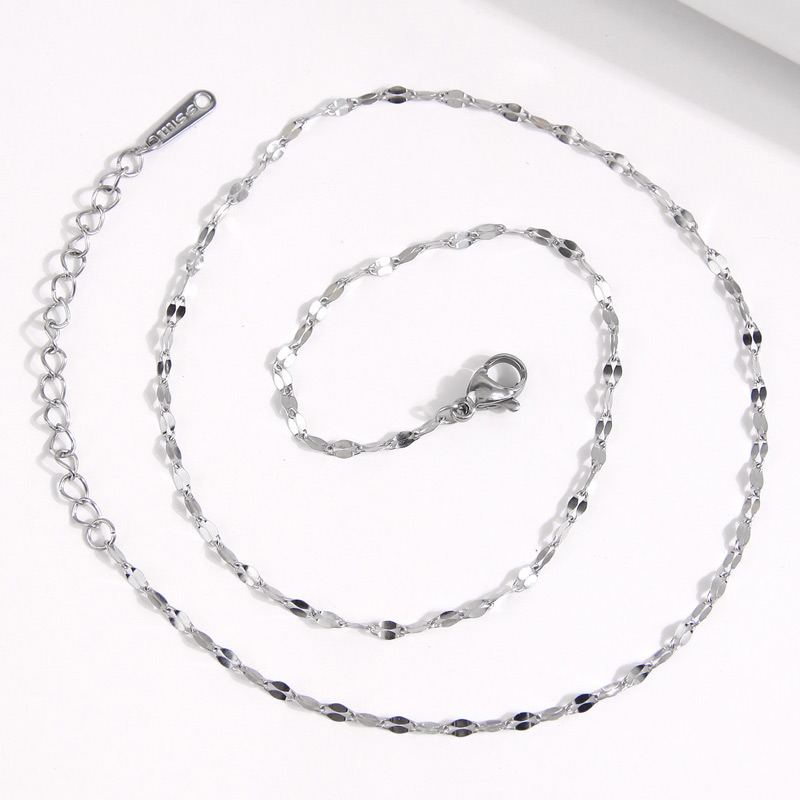 Fashion 5# Titanium Geometric Chain Necklace