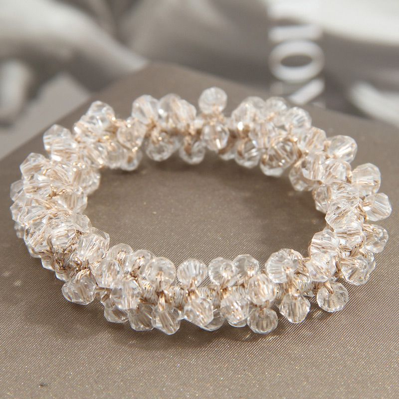 Fashion White Crystal Braided Bracelet
