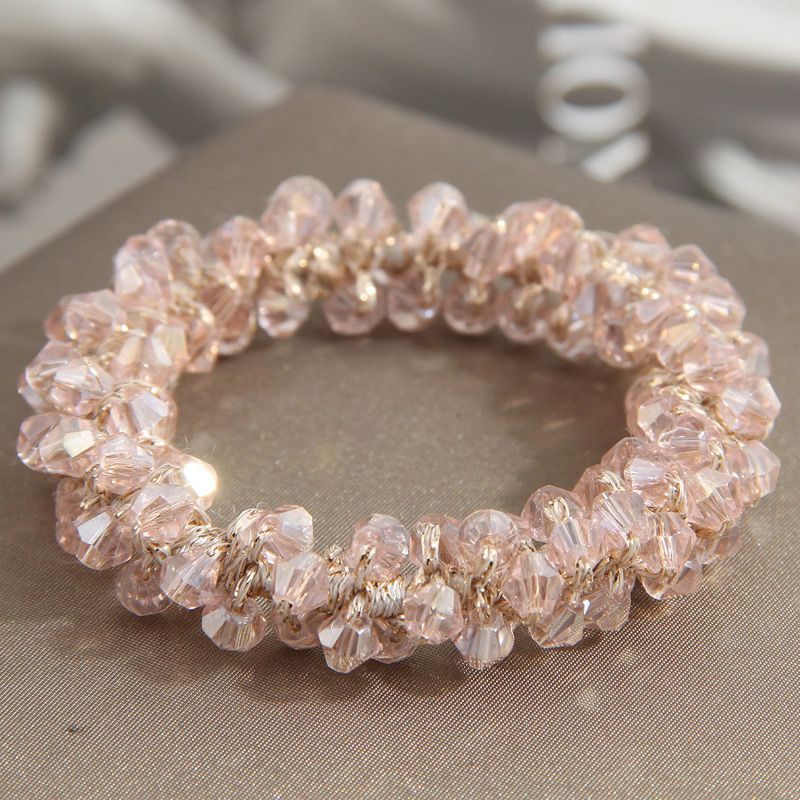 Fashion Pink Crystal Braided Bracelet