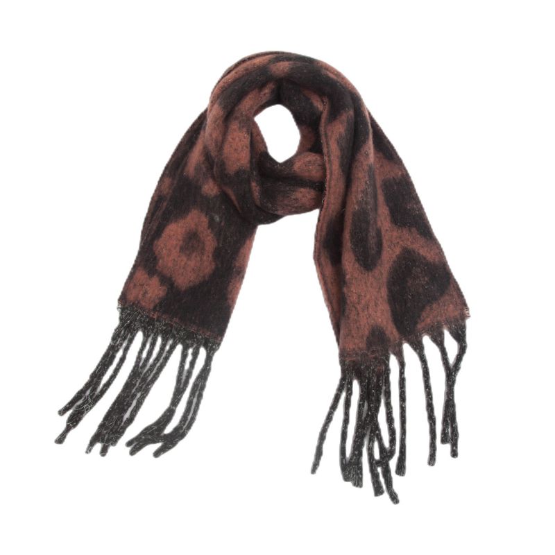 Fashion 10# Rubber Powder Polyester Jacquard Thick Fringed Scarf