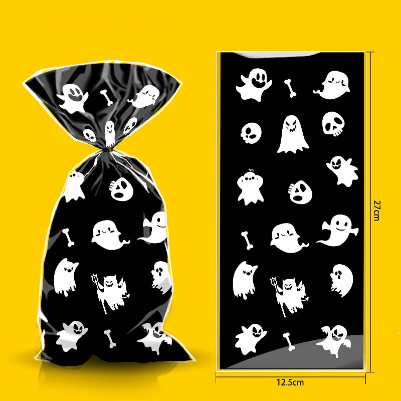 Fashion Skull Set Of 50 Pieces + With Tie Wire Plastic Printed Self-adhesive Packaging Bags