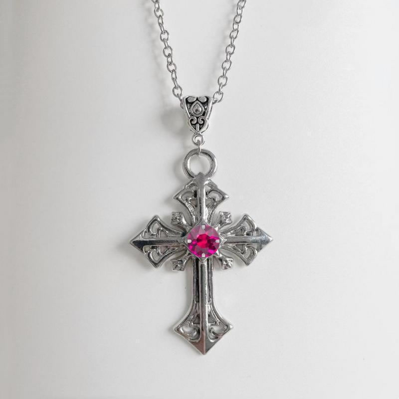 Fashion Style-12 Alloy Diamond Cross Necklace