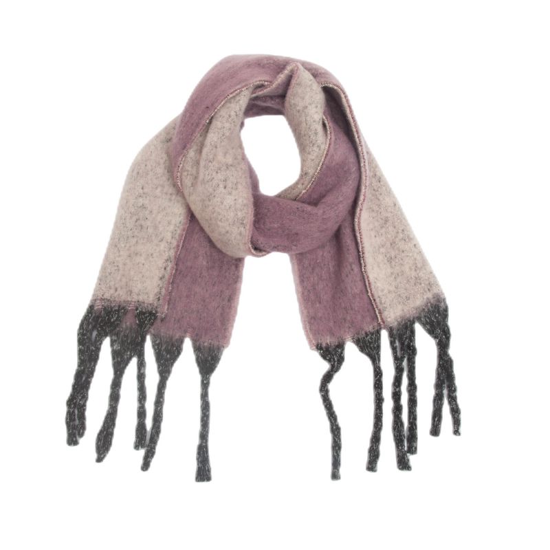 Fashion 08#purple Yarn Polyester Gradient Thick Fringed Scarf