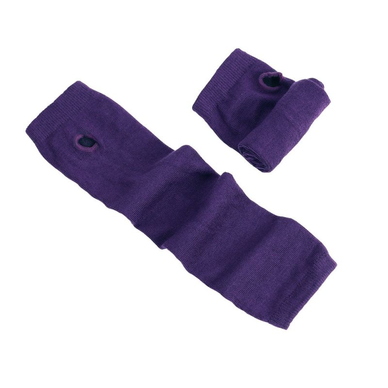 Fashion Purple 1 Polyester Knitted Long Fingerless Gloves