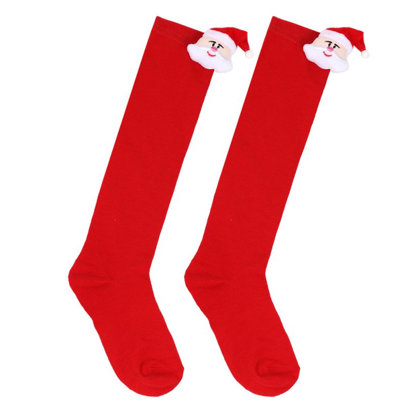Fashion 7# Pure Red/old Man Head Doll Polyester Three-dimensional Christmas Knitted Stockings