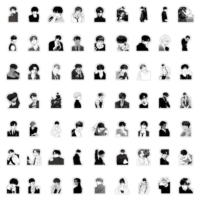 Fashion 63 Pictures Of Cool Black And White Handsome Guys Geometry Cartoon Stickers