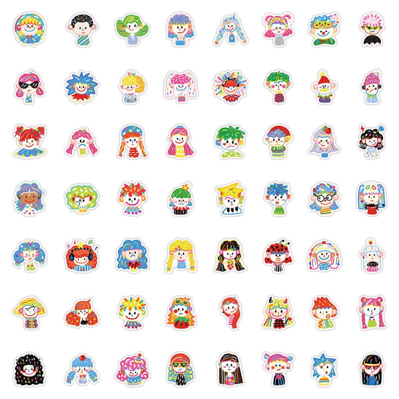 Fashion 63 Colorful Simple Drawing Avatars Hand Drawn Cartoon Avatar Stickers