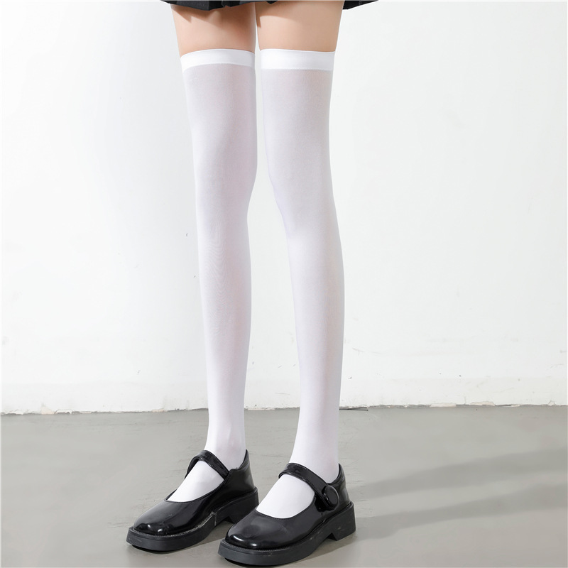 Fashion Over-the-knee Socks/white Velvet Solid Color Over-the-knee Socks