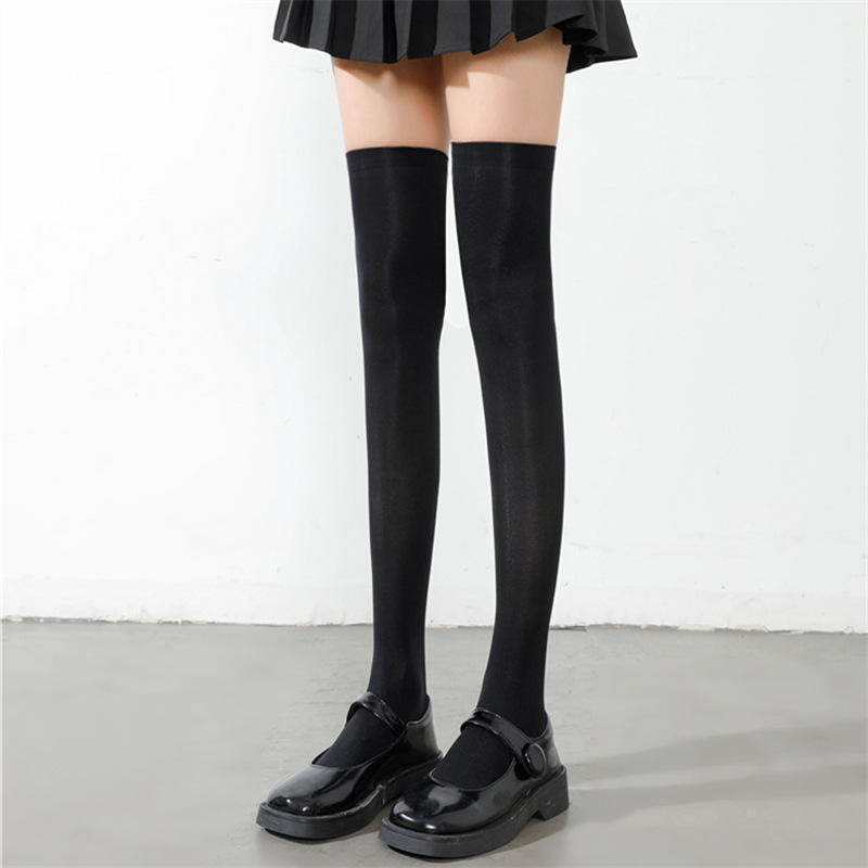 Fashion Over-the-knee Socks/black Velvet Solid Color Over-the-knee Socks