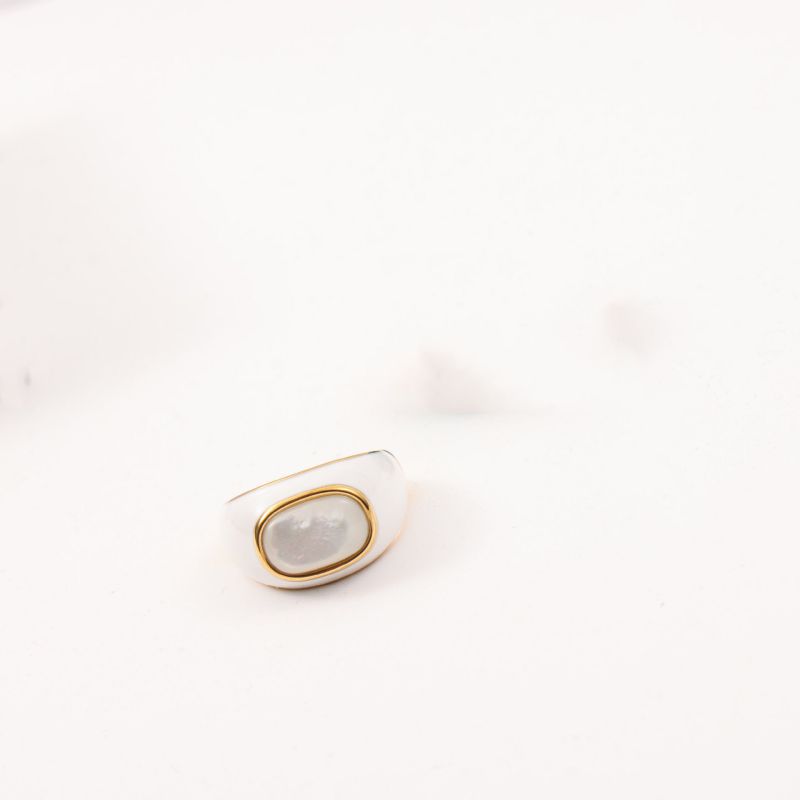 Fashion Fritillary Golden No. 8 A1305 Titanium Steel Oil Drop Ring
