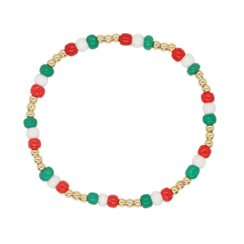 Fashion Color Colorful Beads And Gold Beaded Bracelet