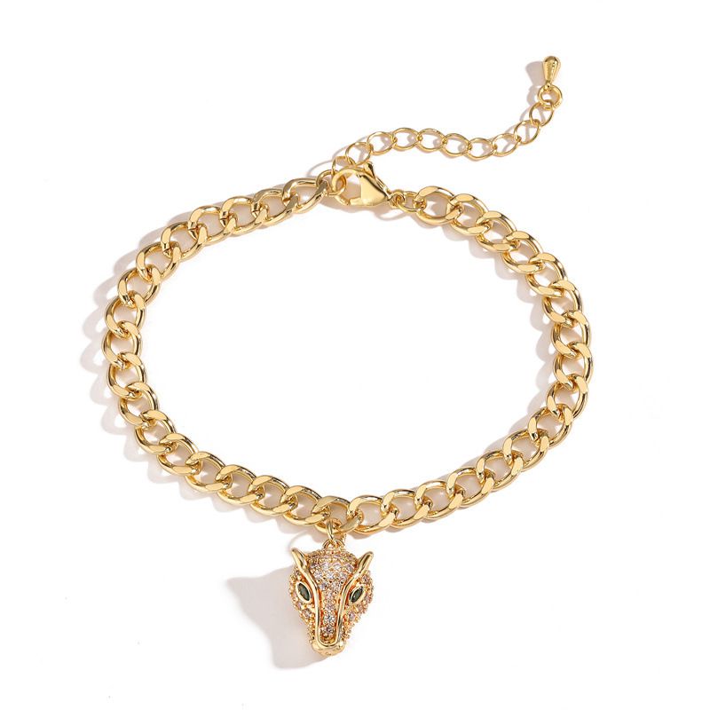 Fashion 6# Geometric Diamond Leopard Bracelet