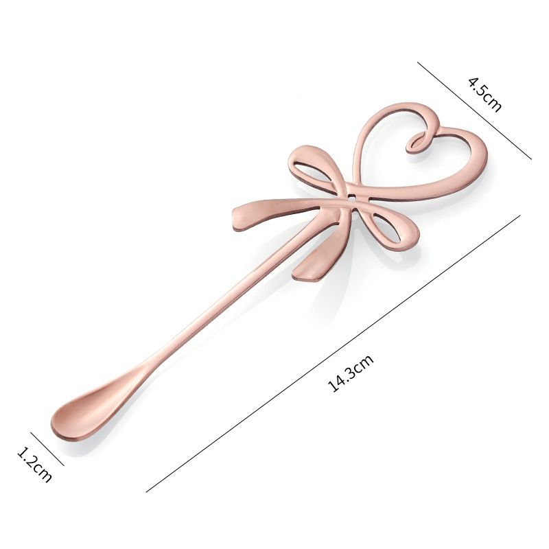 Fashion Rose Gold Stainless Steel Love Bow Mixing Spoon