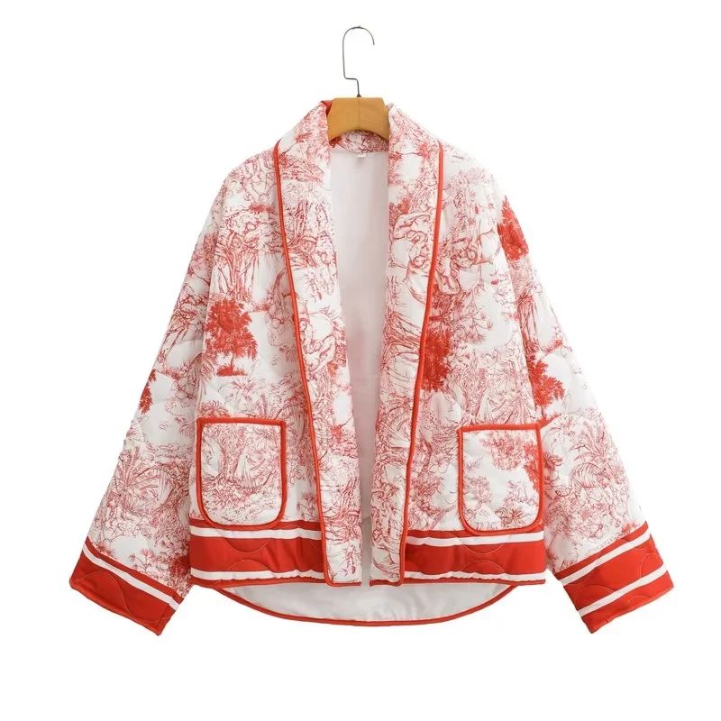 Fashion Picture Color 2 Polyester Printed Long Sleeve Jacket