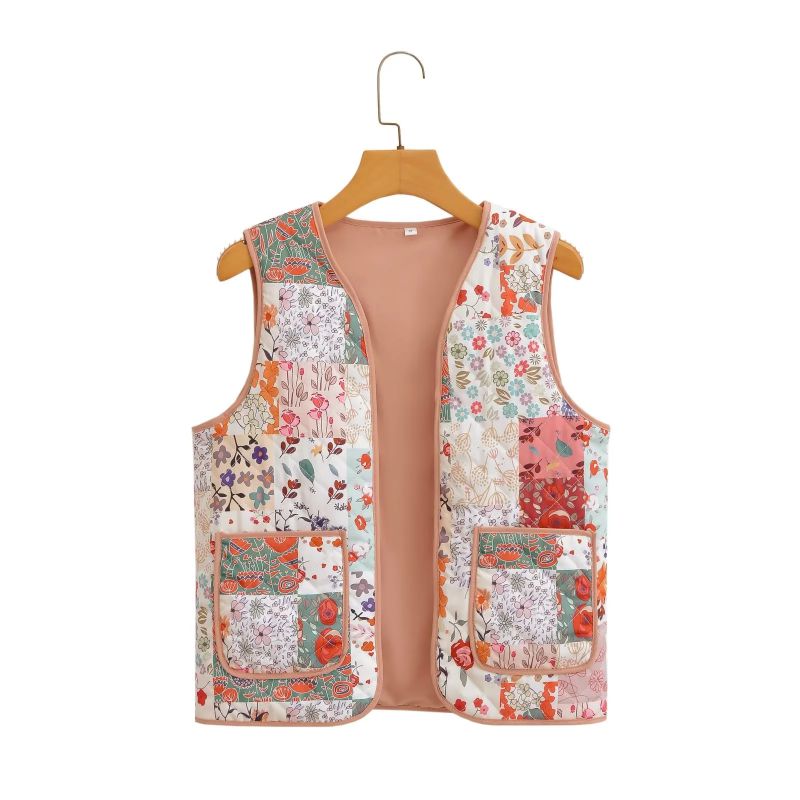 Fashion Color Polyester Printed Vest