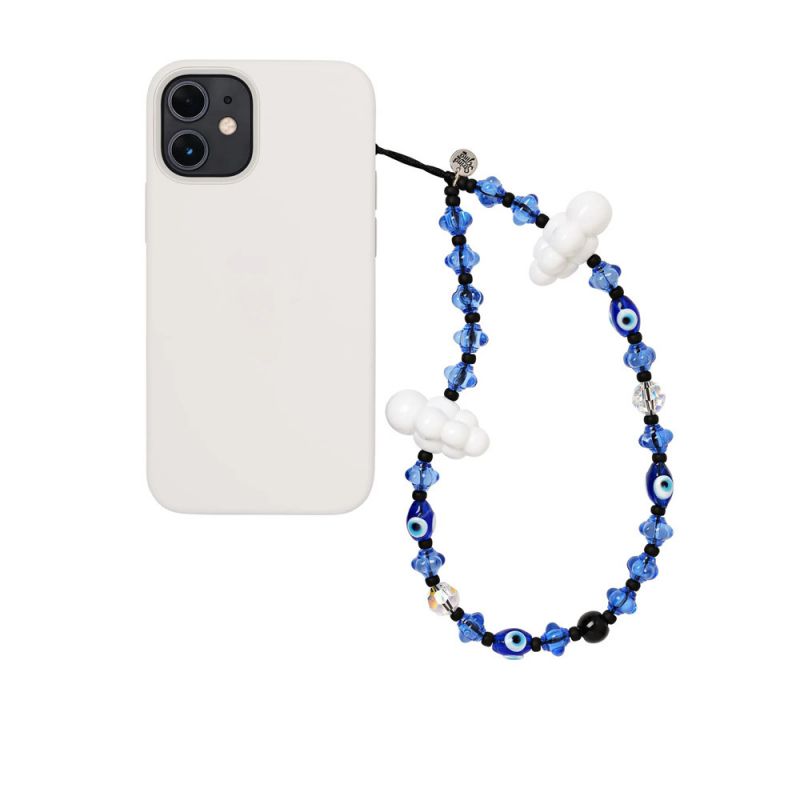Fashion Blue Acrylic Geometric Beaded Cloud Eyes Mobile Phone Chain