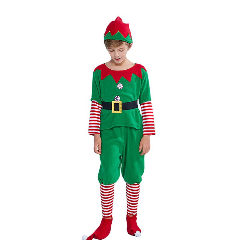 Fashion Children's Boy Elf Suit Polyester Children's Christmas Clothing