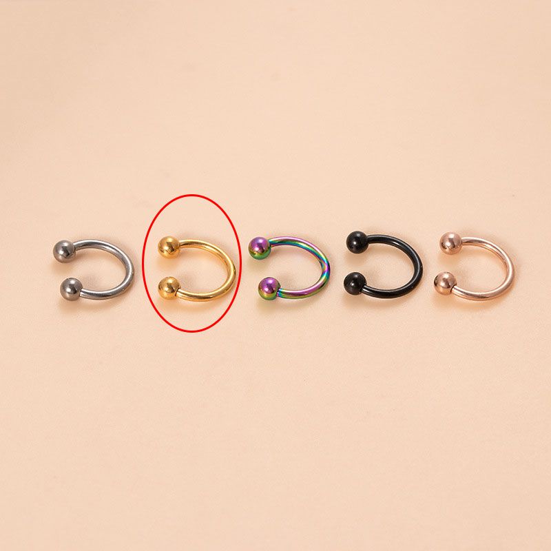 Fashion Gold_c-ring-6mm Titanium Steel Geometric Piercing C-ring