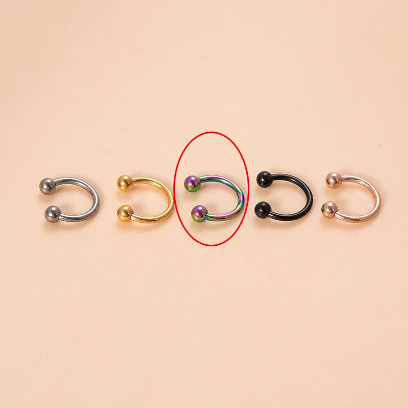 Fashion Colorful_c-shaped Ring-6mm Titanium Steel Geometric Piercing C-ring