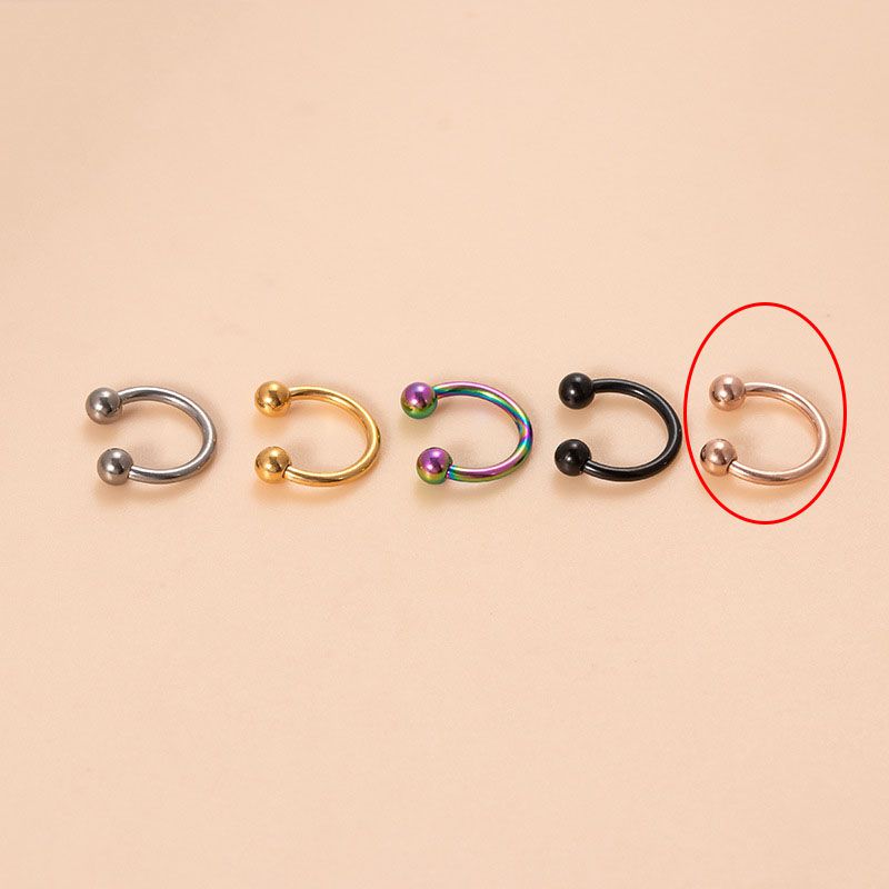 Fashion Rose Gold_c-ring-10mm Titanium Steel Geometric Piercing C-ring