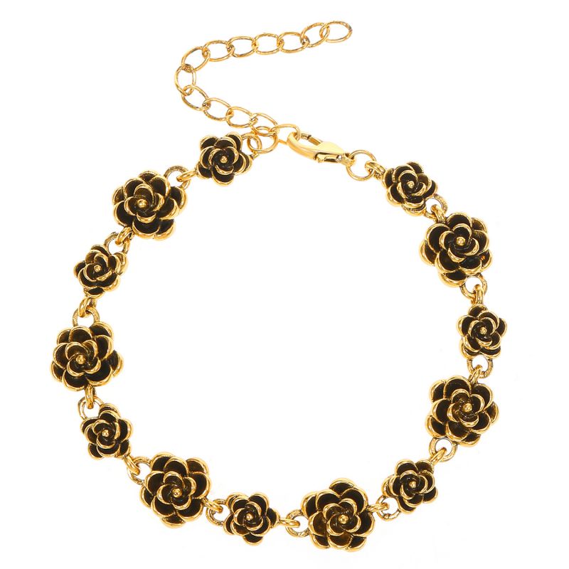 Fashion Gold Alloy Geometric Rose Bracelet