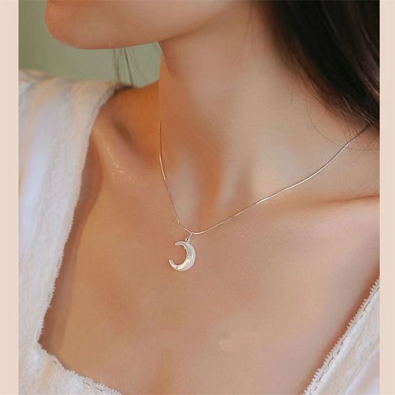 Fashion 4# Copper Geometric Moon Necklace
