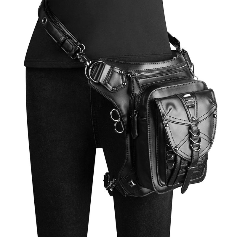 Fashion Black Pu Geometric Large Capacity Crossbody Bag