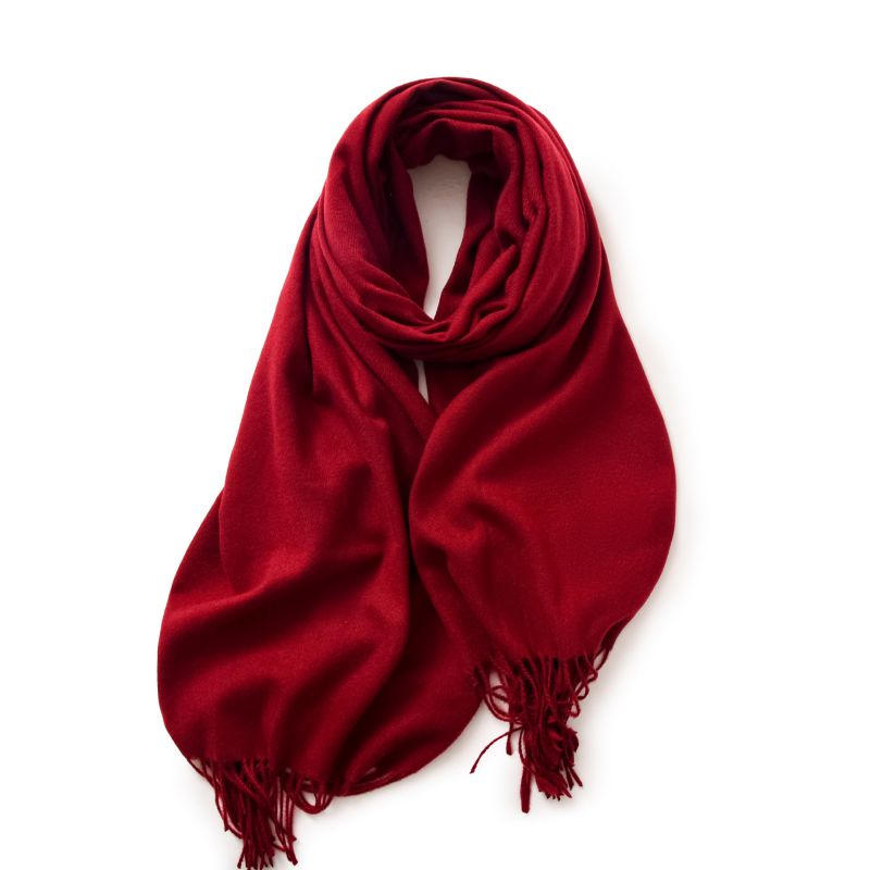Fashion 1 Wine Red Faux Cashmere Fringed Scarf