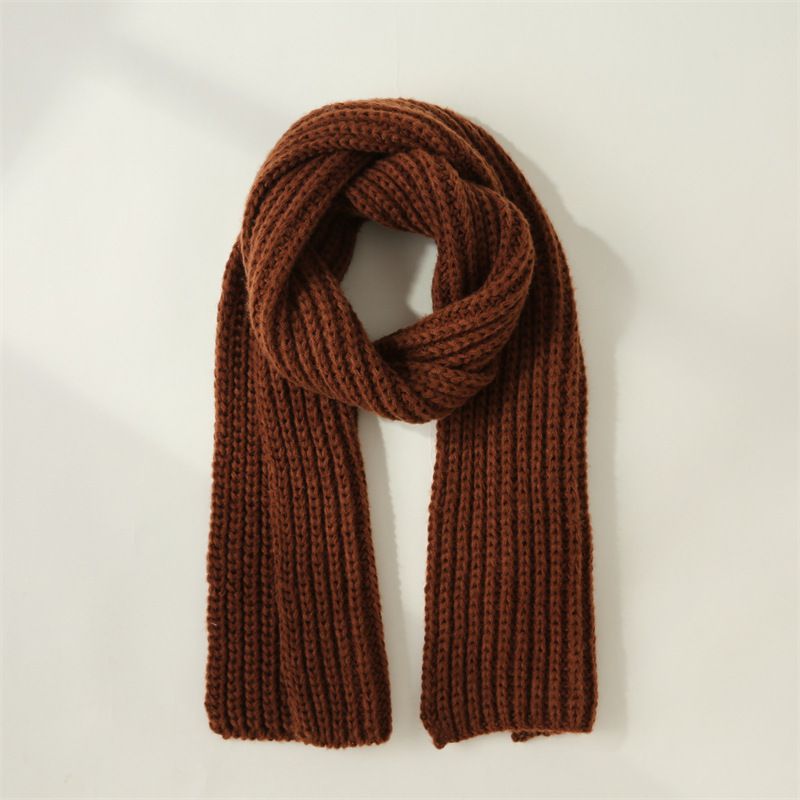 Fashion Brown Wool Knitted Scarf