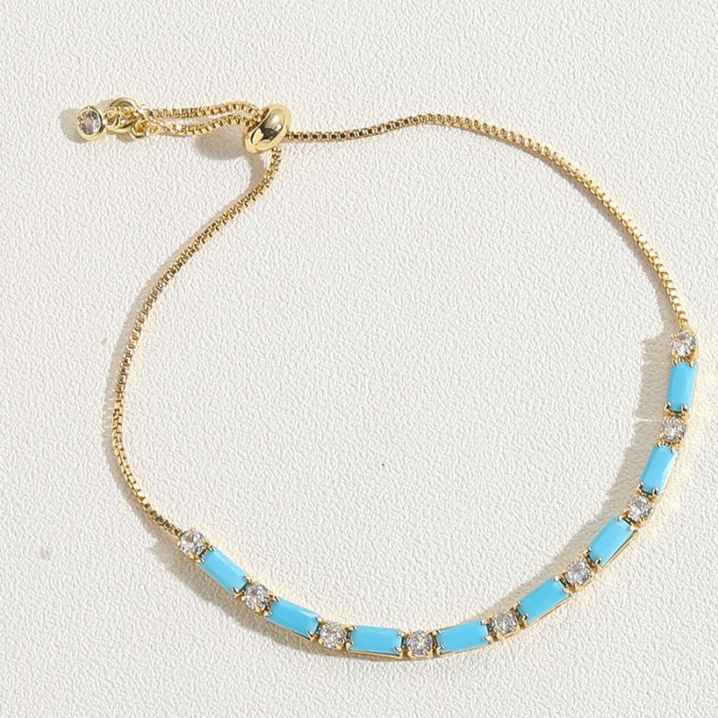 Fashion Adjustable Bracelet Copper And Diamond Geometric Beaded Bracelet