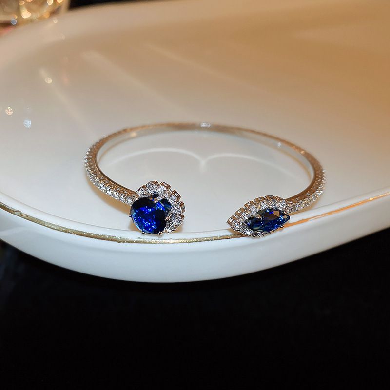 Fashion Bracelet-blue-round Marquise Copper Diamond Geometric Round Bracelet