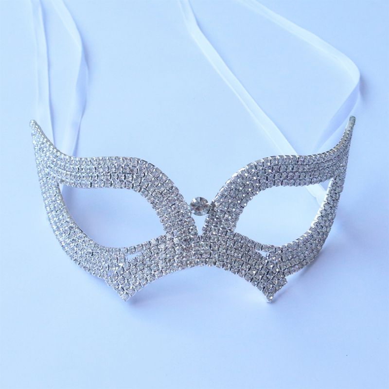 Fashion Silver Geometric Diamond Mask