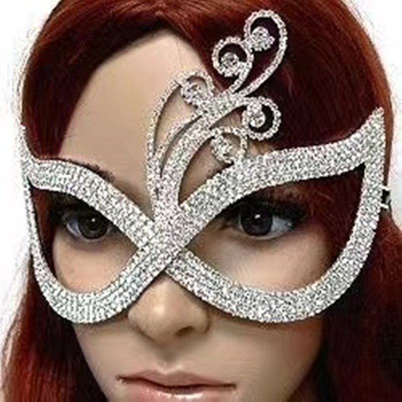 Fashion 2 Silver Plated Geometric Diamond Mask